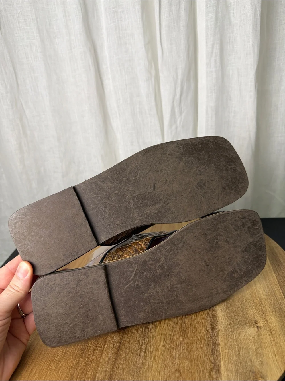 Brown Snakeskin Men’s Slide Sandals